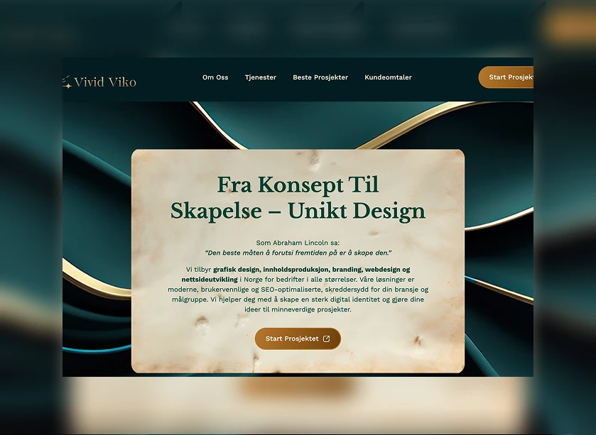 Vivid Viko website:hero section